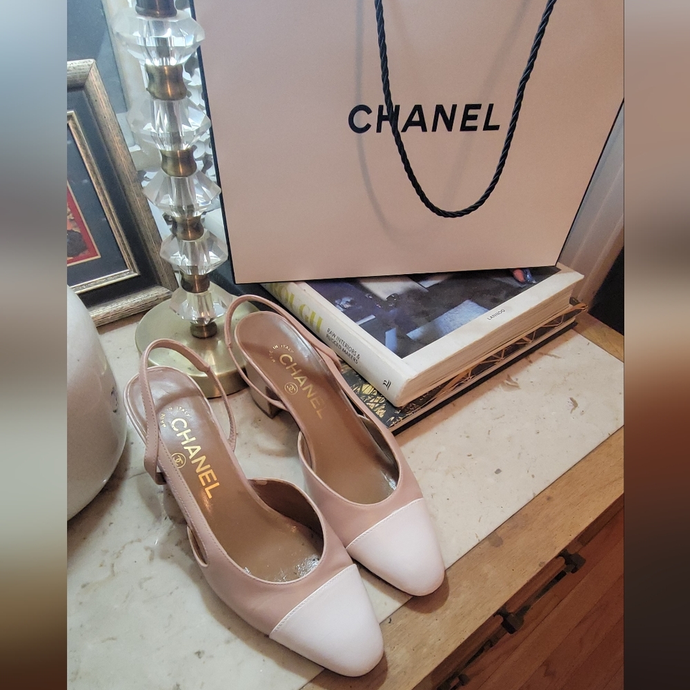 Authentic but Refurbished Vintage Chanel Slingback Pump (Sz 35.5)